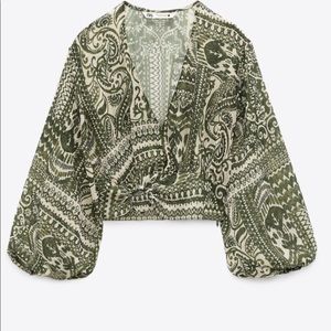 Printed surplice top